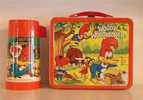 woody woodpecker metal lunch box|Woody Woodpecker Lunch Box, Aladdin Metal Lunch Bucket, .